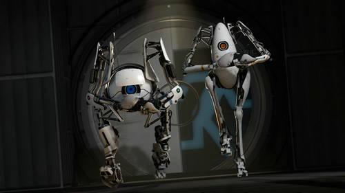机器人搞基 看《传送门2》Atlas和P-Body手办