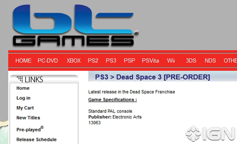 零售商透露《死亡空间3》存在 居然可以预购