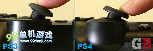 图解PS4手柄对比PS3手柄 摇杆和按键更矮更顺手