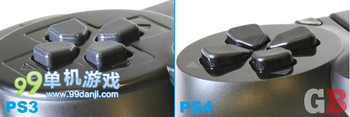 图解PS4手柄对比PS3手柄 摇杆和按键更矮更顺手
