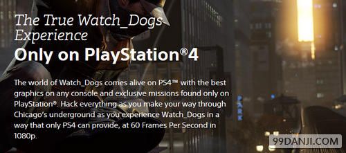 索尼确认PS4版《看门狗》为1080p下60fps